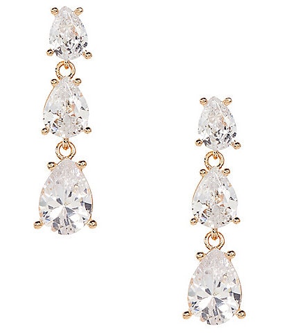 Cezanne Crystal CZ Teardrop Graduating Stone Drop Earrings