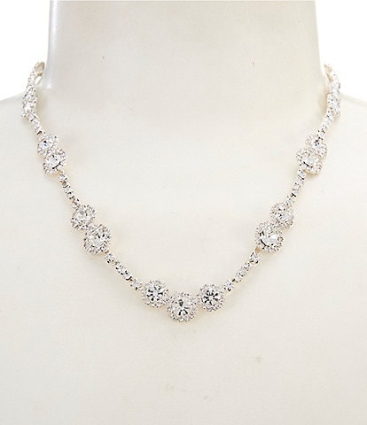 Cezanne Crystal Daisies Trimmed Collar Necklace