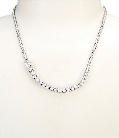 Cezanne Crystal Graduating Round Stone Frontal Collar Necklace
