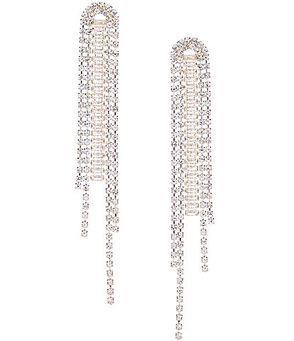 Cezanne Crystal Horseshoe Fringe Drop Statement Earrings