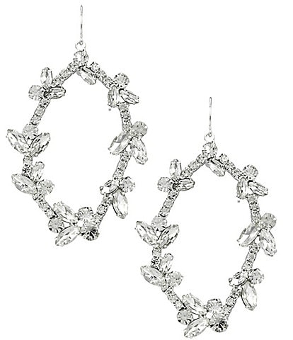 Cezanne Crystal Ivy Hoop Earrings