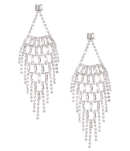 Cezanne Crystal Net Chandelier Earrings