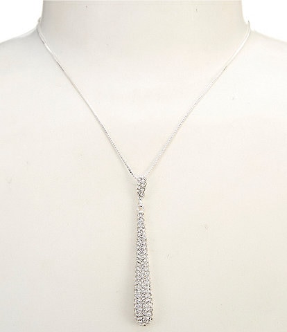 Cezanne Crystal Pave Domed Stick Short Pendant Necklace