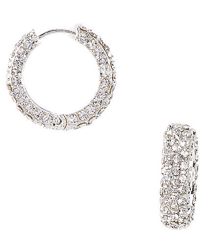 Cezanne Crystal Pave Huggie Hoop Earrings