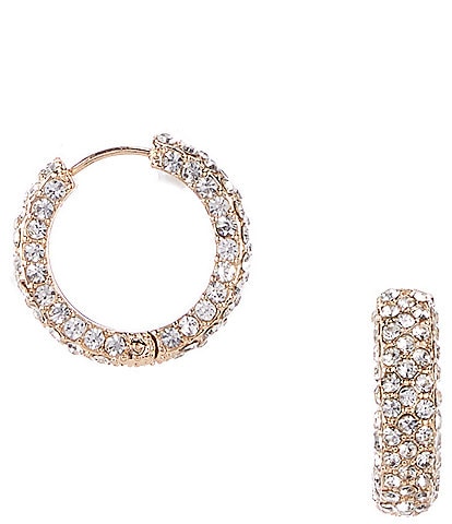 Cezanne Crystal Pave Huggie Hoop Earrings