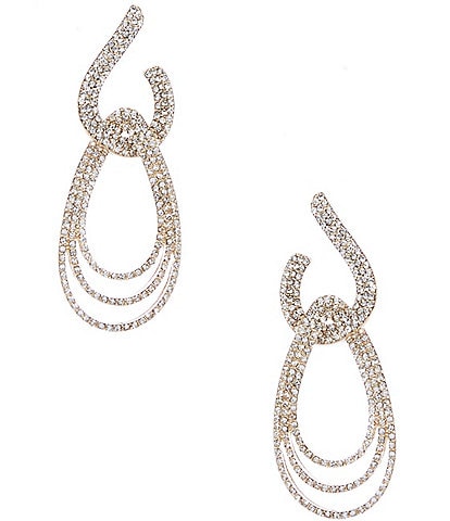 Cezanne Crystal Pave Orbital Teardrop Drop Earrings