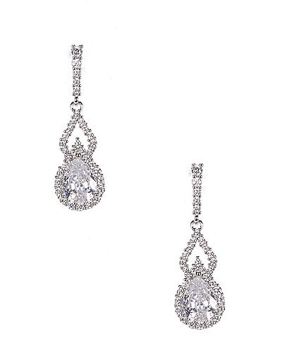 Cezanne Cubic Zirconia Infinity Crystal Drop Earrings
