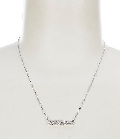 Cezanne CZ Stone Bar Short Pendant Necklace