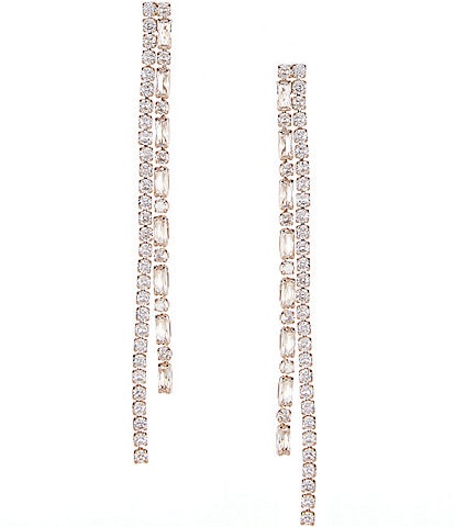 Cezanne CZ Rhinestone Chain Linear Earrings