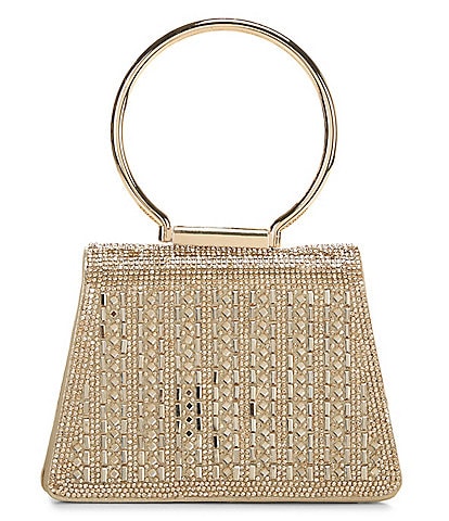 Cezanne Delta Crystal Kiss Lock Top Handle Clutch Bag