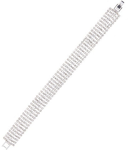 Cezanne Domed Rows Crystal Line Bracelet