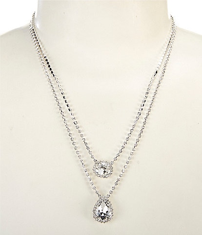 Cezanne Duo Pendant Short Multi Strand Necklace