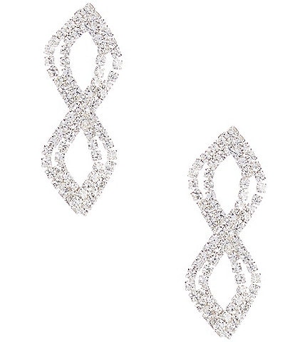 Cezanne Duo Swirls Crystal Drop Earrings