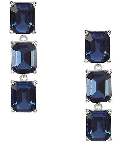 Cezanne Cushion Square Stone Short Linear Earrings