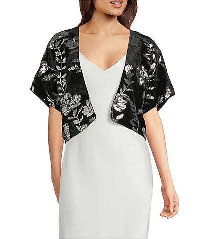 Floral Sequins On Velvet Topper