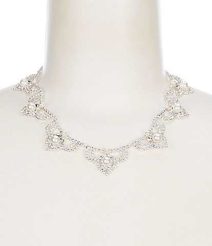 Cezanne Francesca Crystal Pearl Statement Necklace