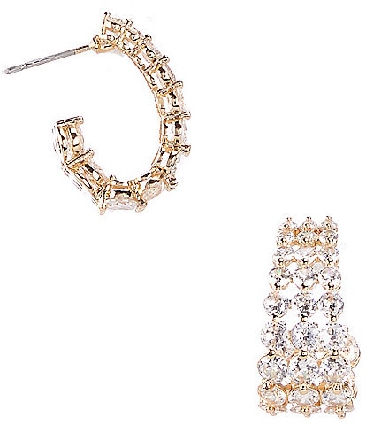 Cezanne Graduating Round Crystal CZ Hoop Earrings