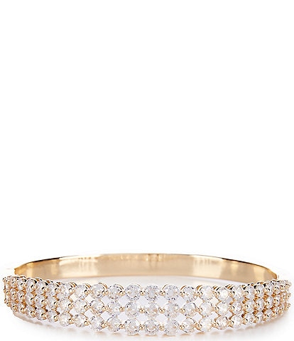 Cezanne Graduating Round Crystal CZ Stone Multi Row Hinge Bracelet