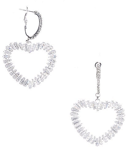 Cezanne Heart Hoop Crystal Drop Earrings