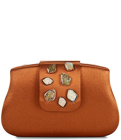 Cezanne Jackie Stone Handle Minaudiere Clutch