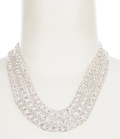 Cezanne Latice Rows Crystal Statement Necklace
