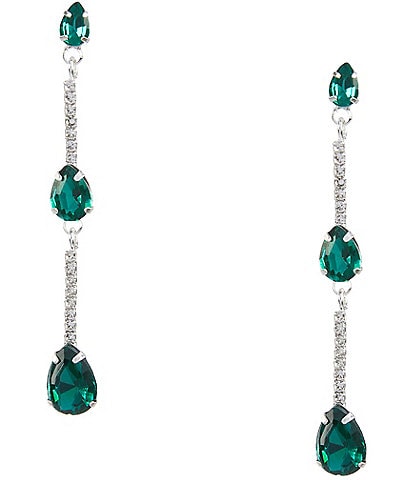 Cezanne Lauralie Emerald Linear Earrings