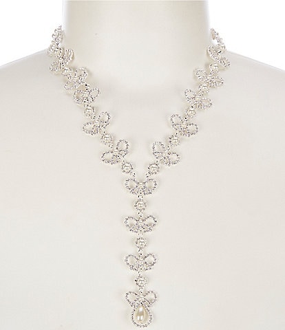 Cezanne Lovers Knot Pearl Crystal Statement Necklace
