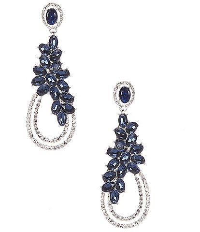 Cezanne Montana Oval Crystal Cluster Tear Drop Earrings