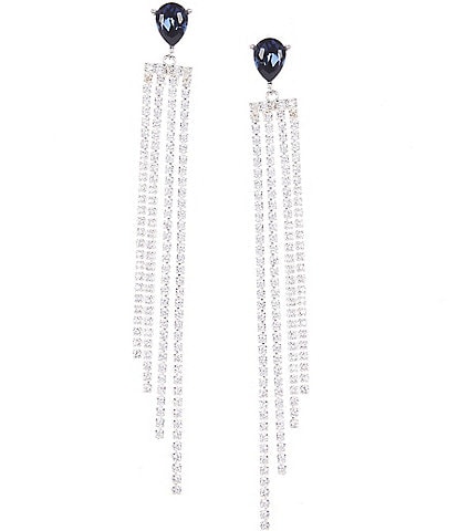 Cezanne Montana Teardrop Crystal CZ Chain Drop Earrings