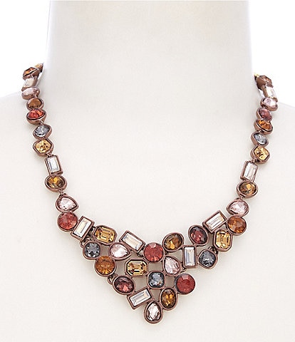 Cezanne Multi Color Stone Strand Collar Necklace