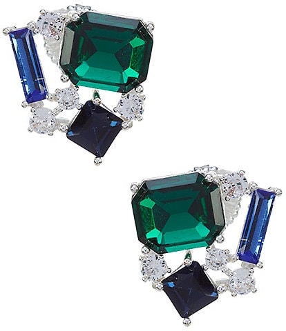 Cezanne Multi Shape Color Cluster Stud Earrings