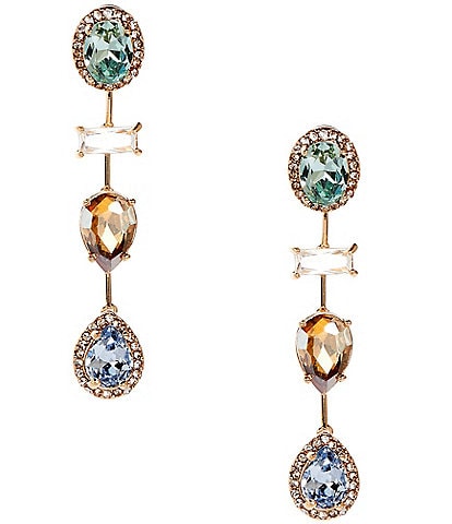 Cezanne Multi Stone Short Linear Drop Earrings