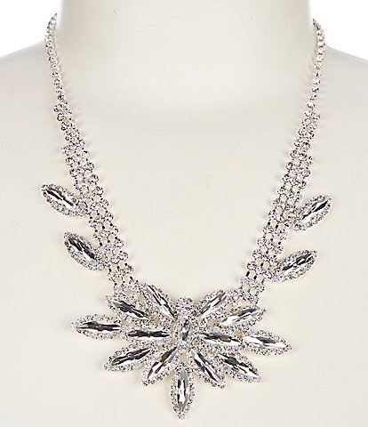 Cezanne Navette Flower Cluster Statement Necklace