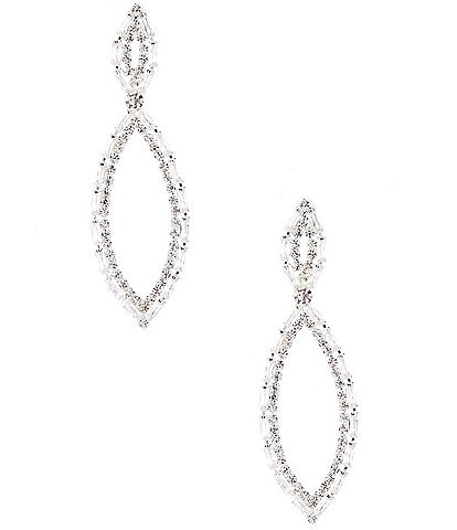 Cezanne Open Navette Baguette Drop Earrings