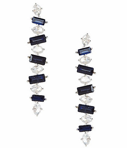 Cezanne Oval & Montana Rectangle Stone Linear Earrings