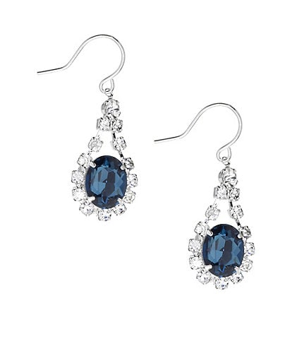 Cezanne Oval Crystal Rhinestone Drop Sensitive Earrings