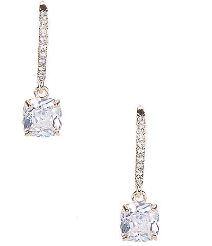 Cezanne Pave Cushion CZ Crystal Drop Earrings