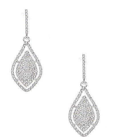 Cezanne Pave Diamond Crystal Drop Earrings