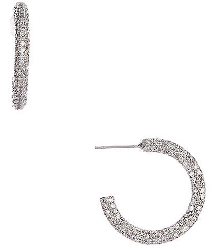 Cezanne Pave Rhinestone Hoop Earrings