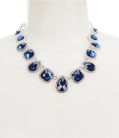 Cezanne Pave Stone Crystal Collar Necklace