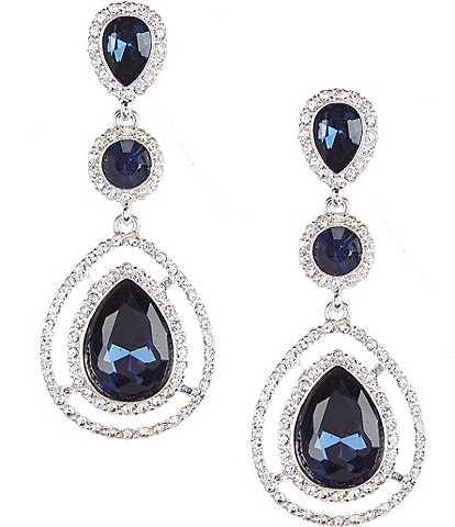 Cezanne Pave Triple Crystal Drop Earrings
