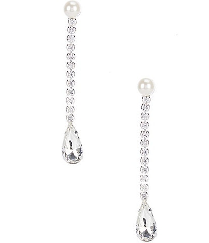 Cezanne Pearl Crystal Linear Earrings