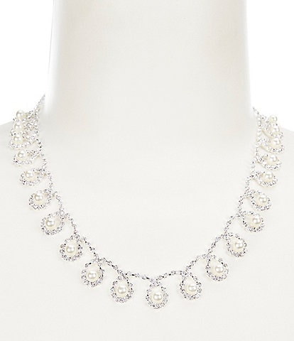 Cezanne Pearl Crystal Loops Necklace