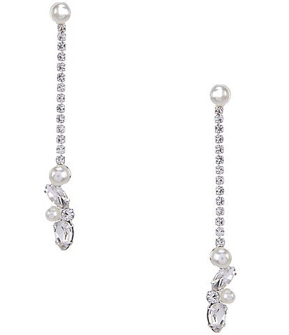 Cezanne Pearl Trim Linear Earrings