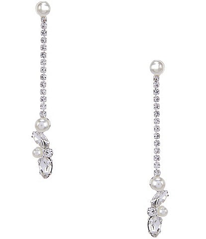 Cezanne Pearl Trim Linear Earrings