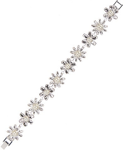 Cezanne Primavera Crystal Pearl Line Bracelet