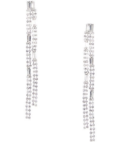 Cezanne Rosalie Baguette Stone Linear Earrings