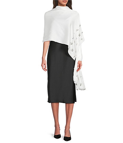 Cezanne Satin Pearl Cluster Evening Wrap