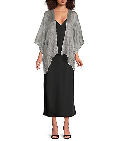 Cezanne Silver Chevron Weave Shimmer Kimono