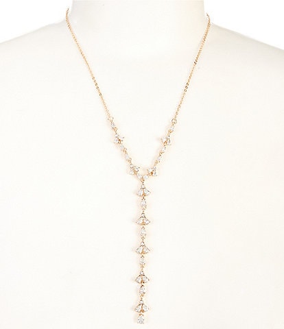 Cezanne Small Pear CZ Stone Short Chain Y Necklace